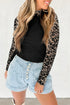 Floral Lace Patchwork Long Sleeve High Neck Slim Top